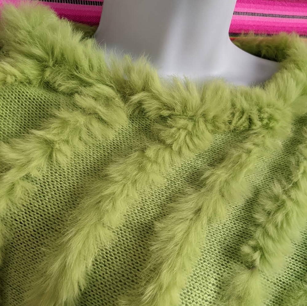 Groovy Rabbit Fur Poncho - Picture 3 of 3